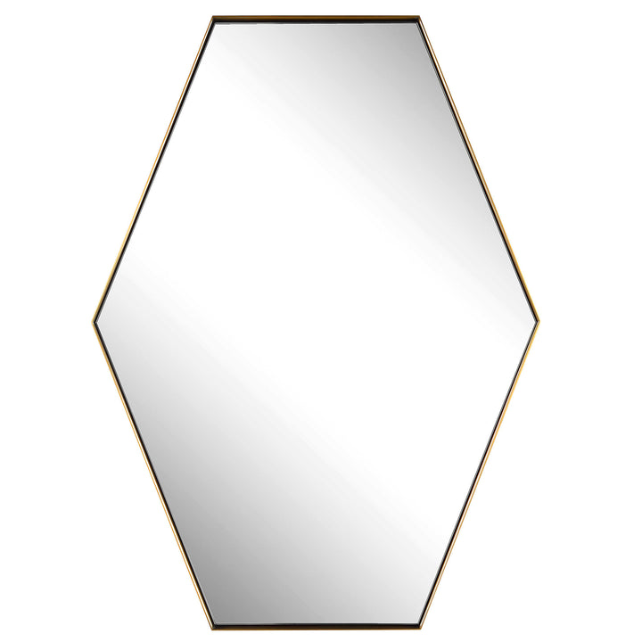 American Home Furniture Uttermost Ankara Brass Hexagon Mirror