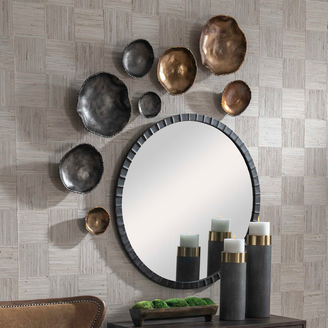 American Home Furniture Uttermost Lucky Coins Nickel Wall Decor, Set/4