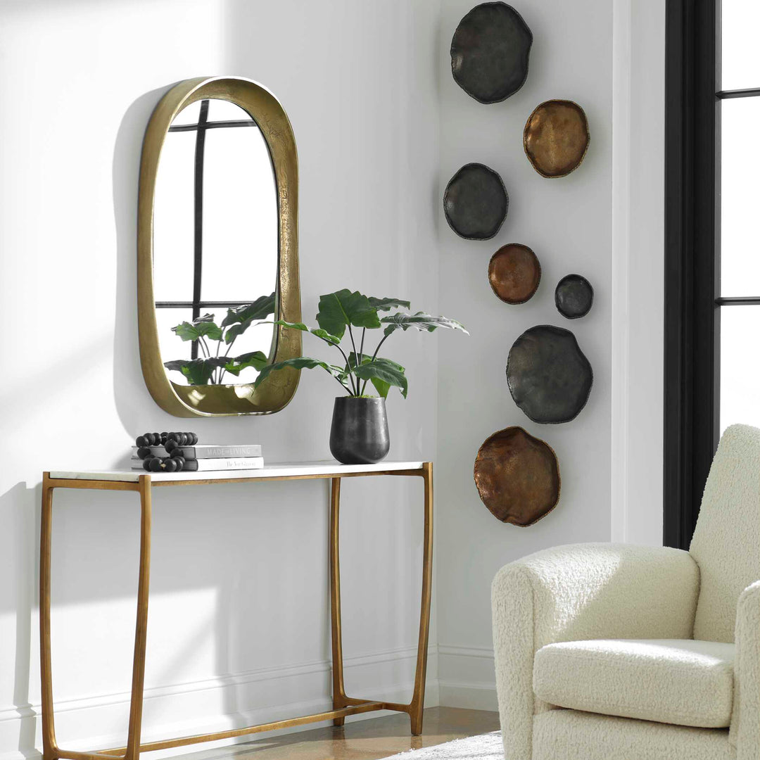 American Home Furniture Uttermost Lucky Coins Nickel Wall Decor, Set/4