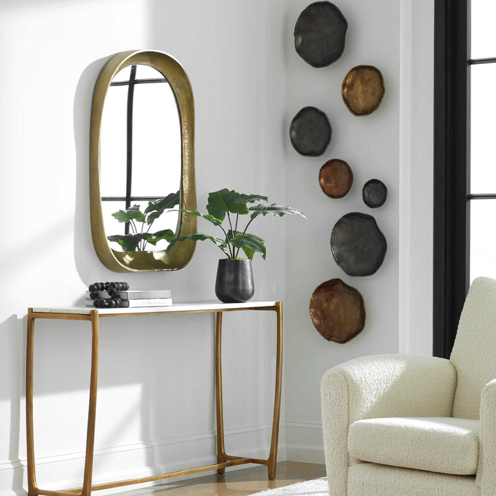 American Home Furniture Uttermost Lucky Coins Nickel Wall Decor, Set/4