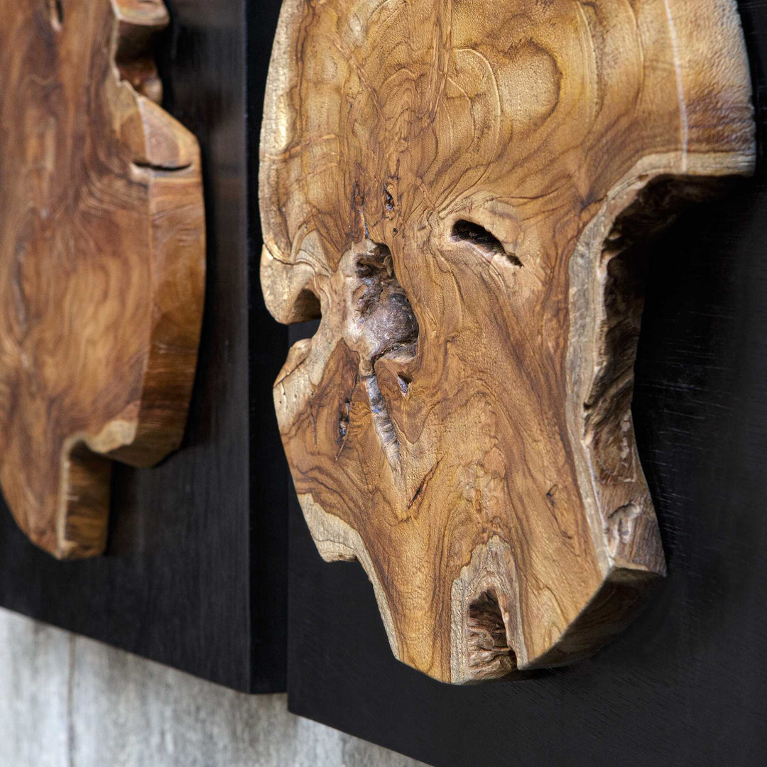 American Home Furniture Uttermost Kolini Teak Wood Wall Decor Set of 3