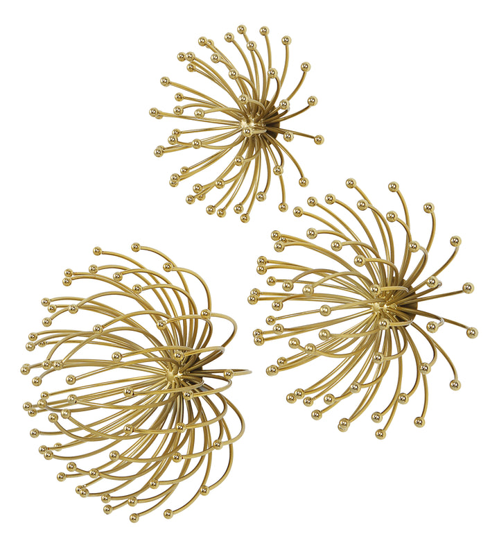 American Home Furniture Uttermost Aga Gold Metal Wall Decor Set of 3