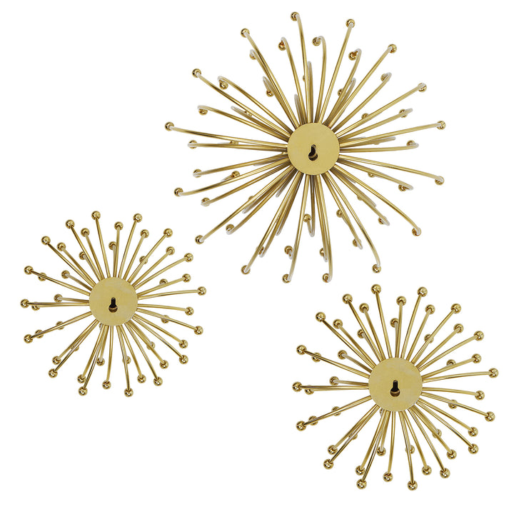 American Home Furniture Uttermost Aga Gold Metal Wall Decor Set of 3