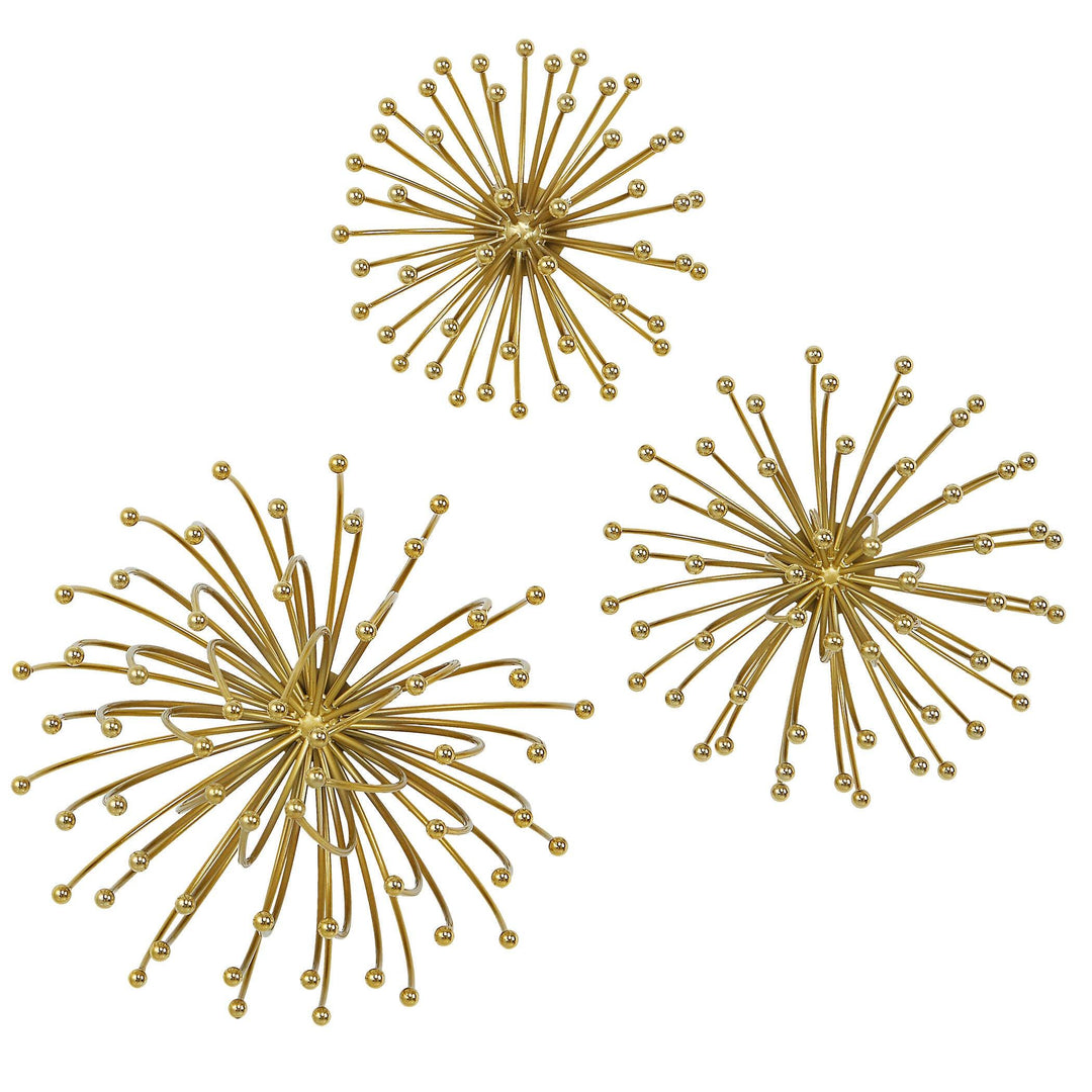 Aga Gold Metal Wall Decor - Set of 3 - AmericanHomeFurniture
