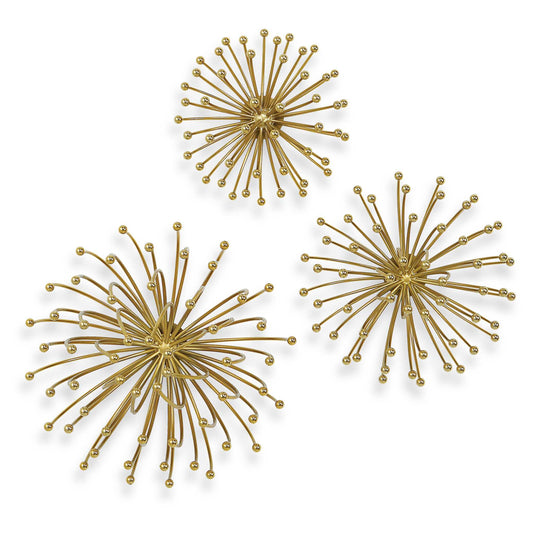 American Home Furniture Uttermost Aga Gold Metal Wall Decor Set of 3