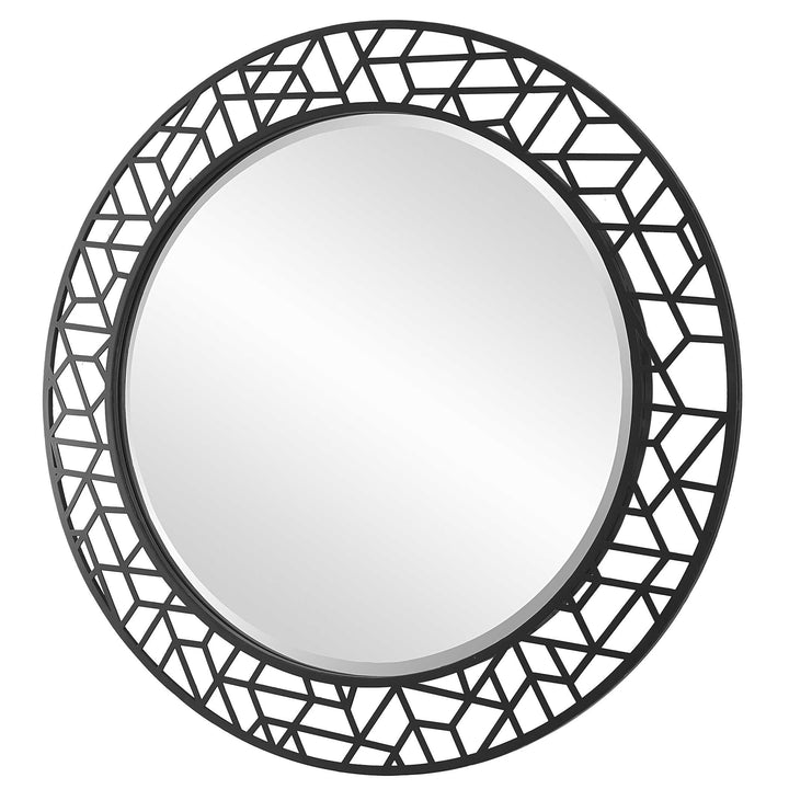 American Home Furniture Uttermost Mosaic Metal Round Mirror