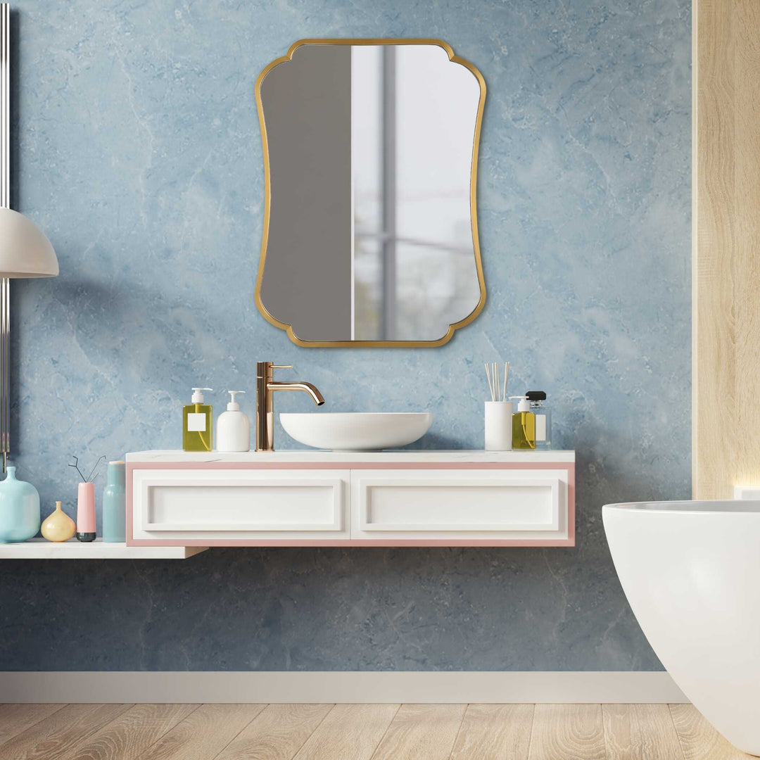 American Home Furniture Uttermost Athena Brushed Brass Mirror