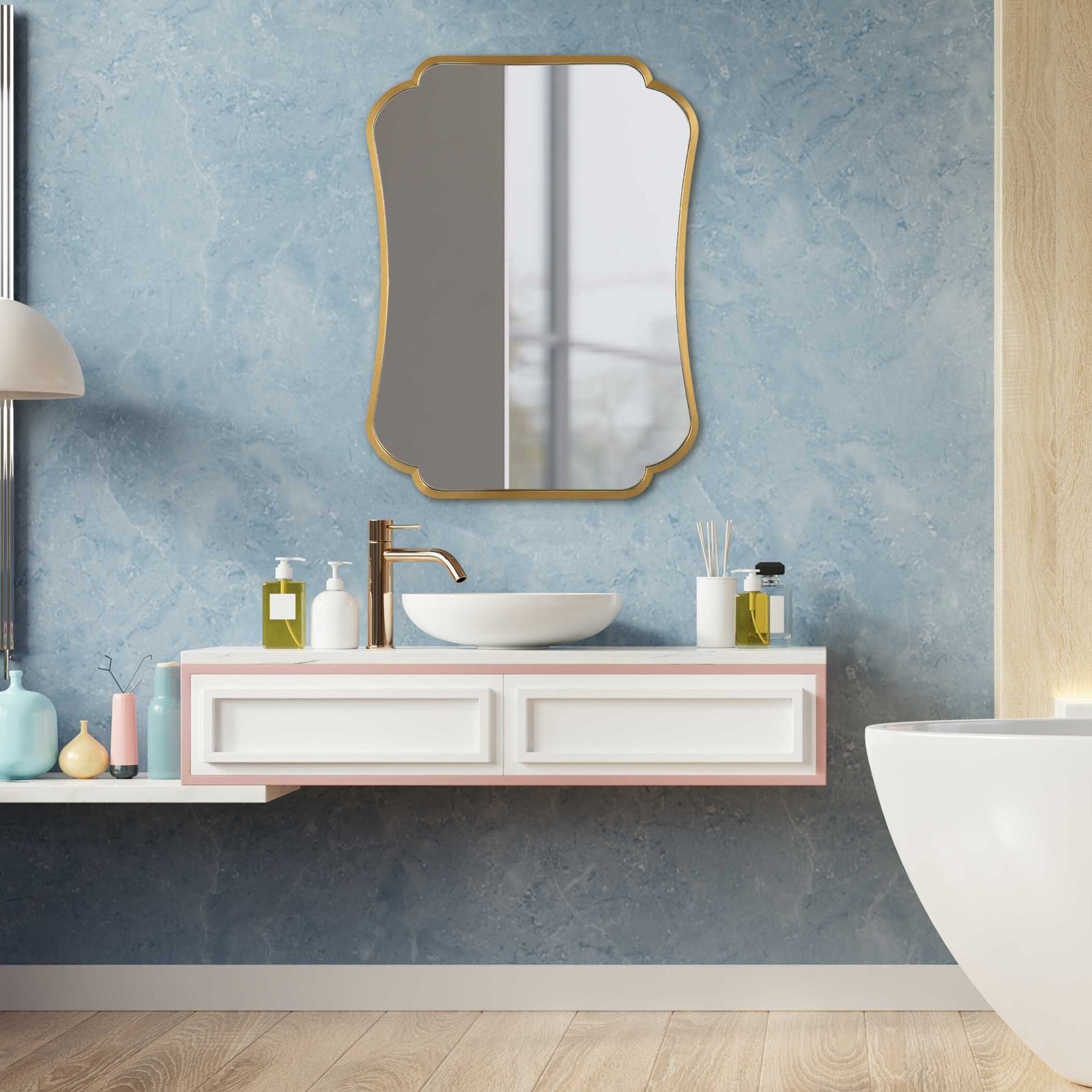 American Home Furniture Uttermost Athena Brushed Brass Mirror