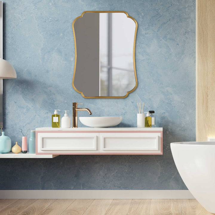 American Home Furniture Uttermost Athena Brushed Brass Mirror