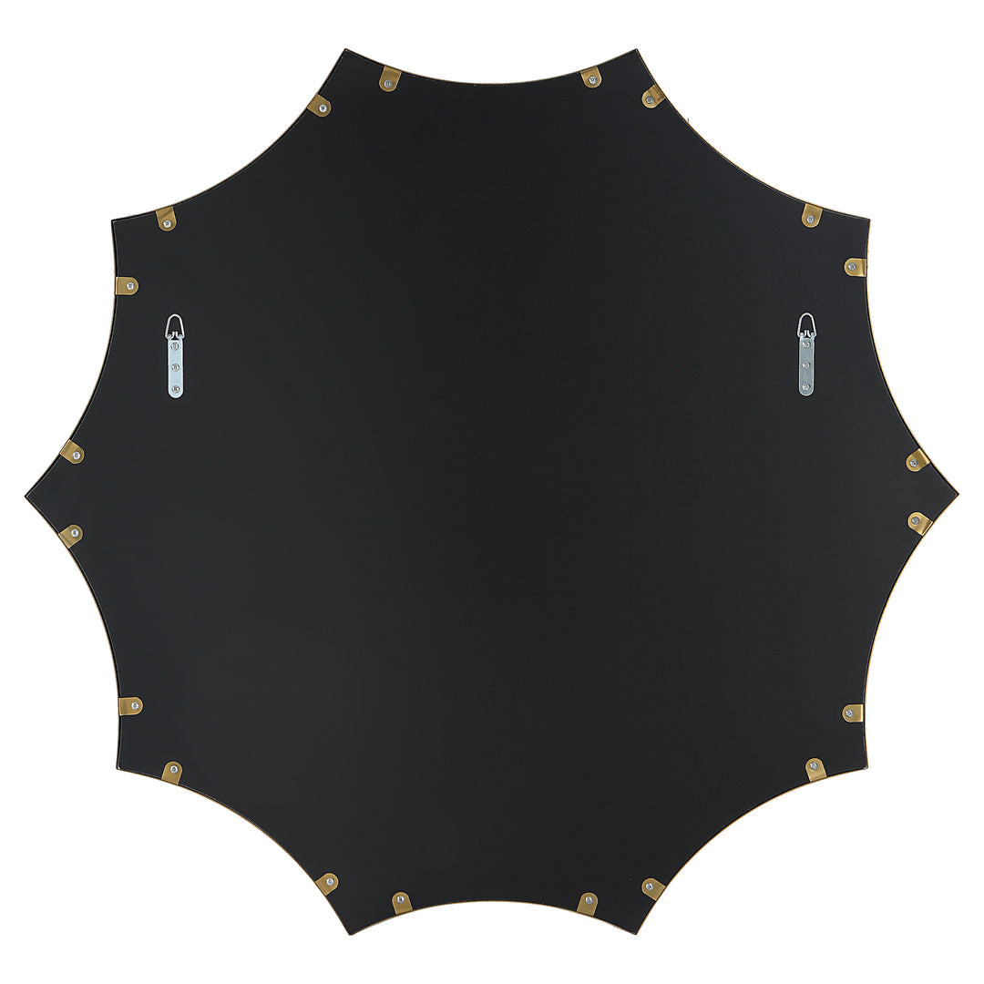 American Home Furniture Uttermost Flare Brushed Brass Round Mirror