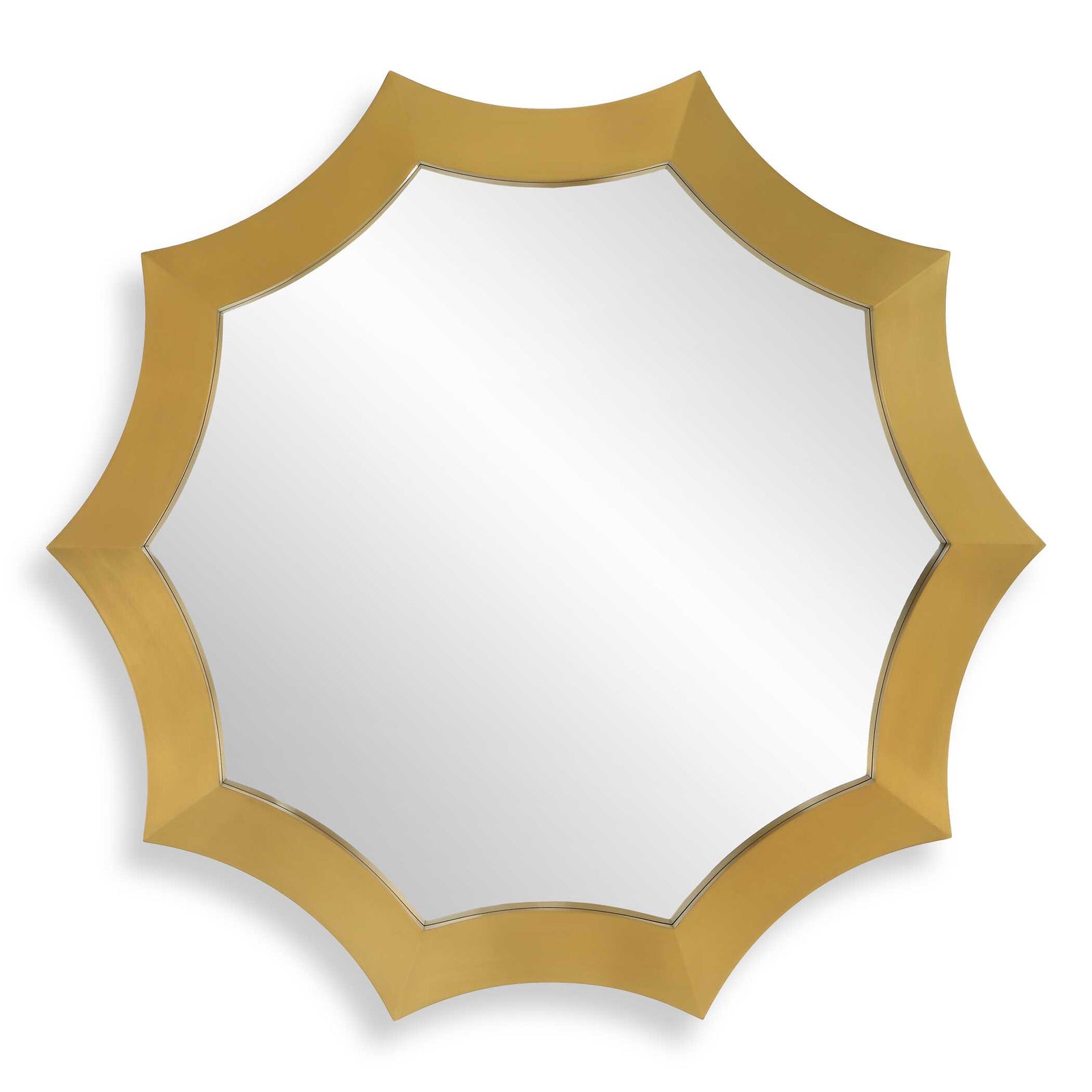 American Home Furniture Uttermost Flare Brushed Brass Round Mirror