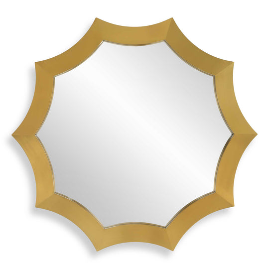 American Home Furniture Uttermost Flare Brushed Brass Round Mirror