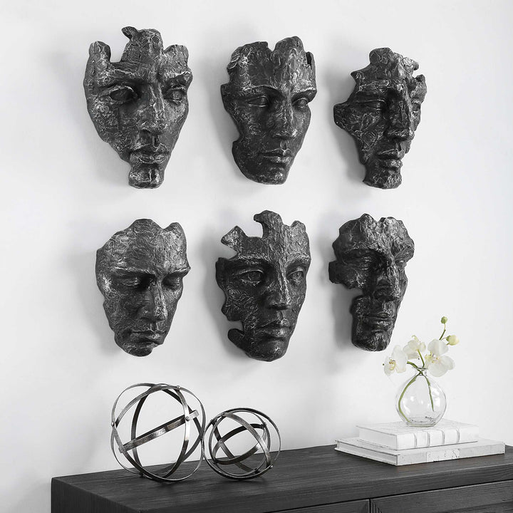 American Home Furniture Uttermost Self-Portrait Metallic Wall Decor, Set/6