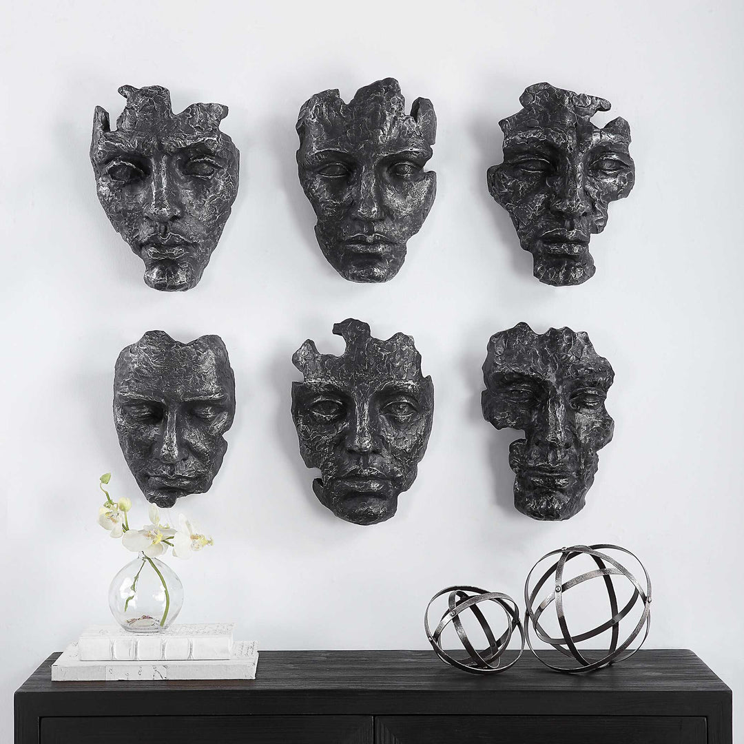 American Home Furniture Uttermost Self-Portrait Metallic Wall Decor, Set/6