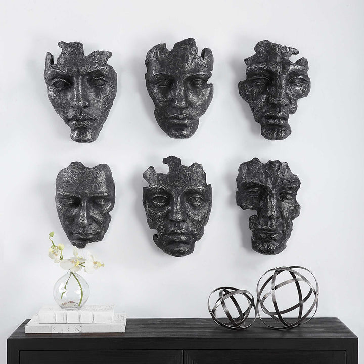 American Home Furniture Uttermost Self-Portrait Metallic Wall Decor, Set/6