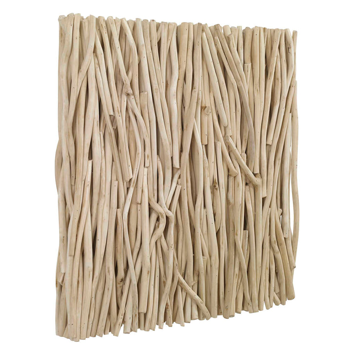 American Home Furniture Uttermost Gathered Teak Square Bleached Wood Wall Decor