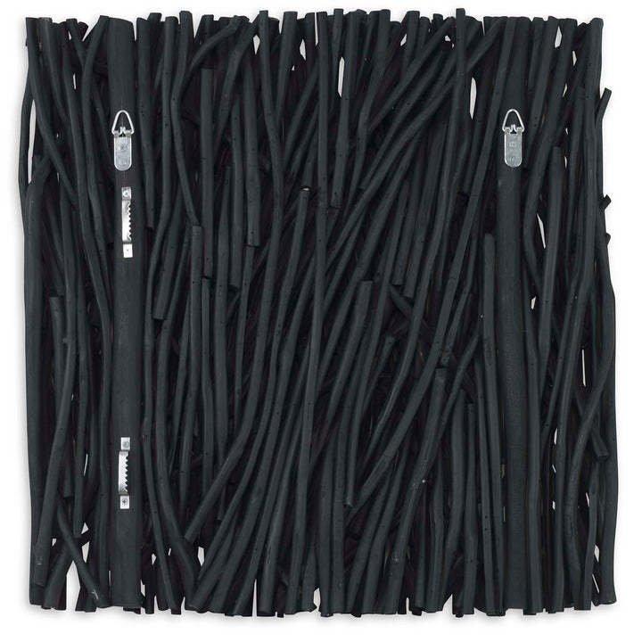 American Home Furniture Uttermost Gathered Teak Square Black Wood Wall Decor