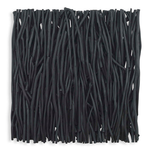 American Home Furniture Uttermost Gathered Teak Square Black Wood Wall Decor