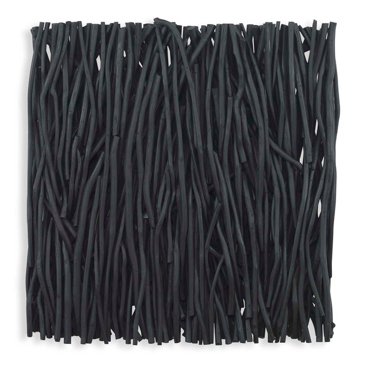 American Home Furniture Uttermost Gathered Teak Square Black Wood Wall Decor