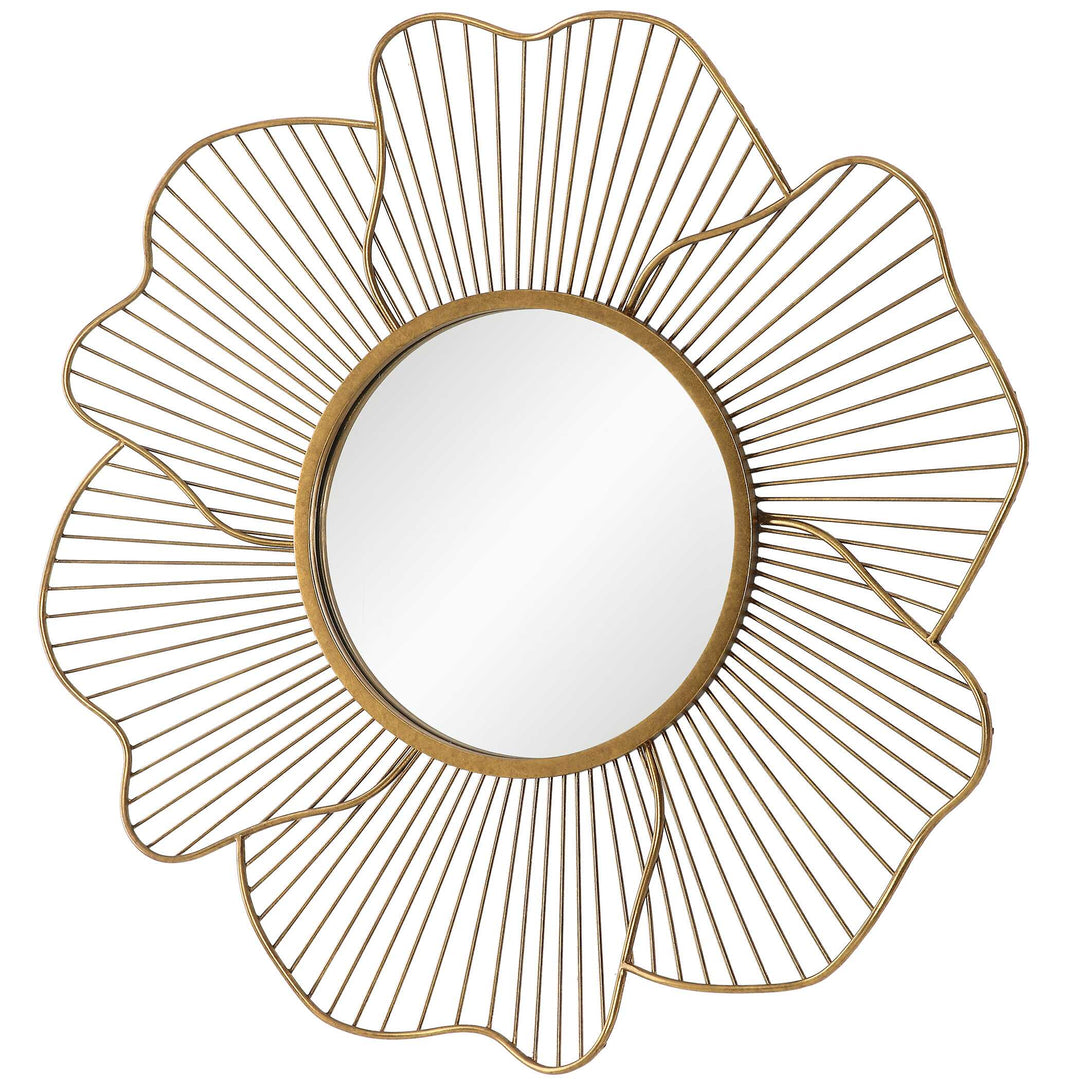 American Home Furniture Uttermost Blossom Gold Floral Mirror
