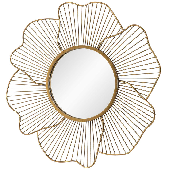 American Home Furniture Uttermost Blossom Gold Floral Mirror
