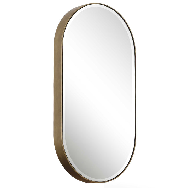 American Home Furniture Uttermost Lago Oval Gold Mirror