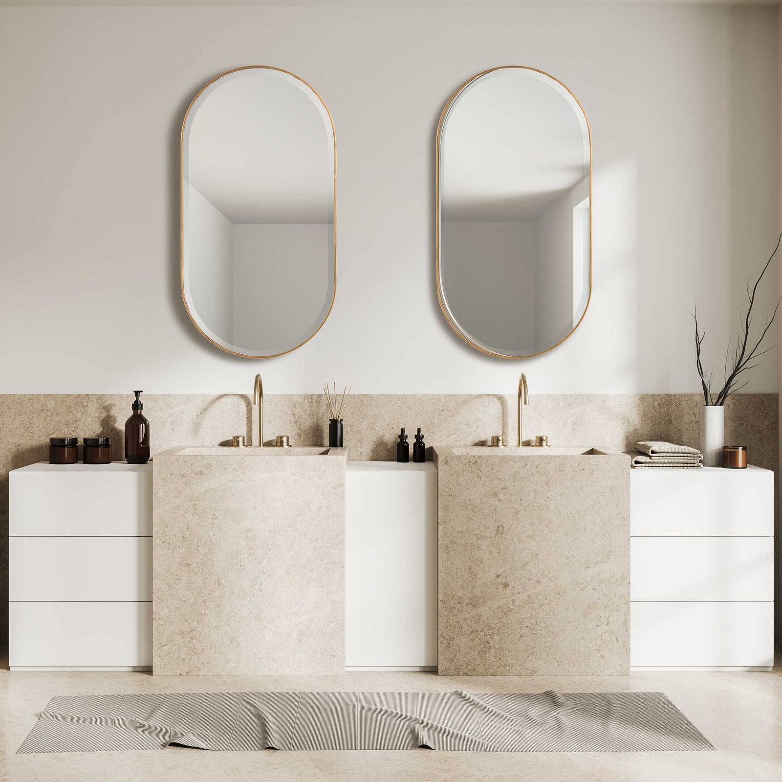 American Home Furniture Uttermost Lago Oval Gold Mirror