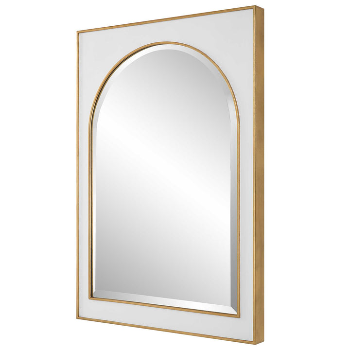 American Home Furniture Uttermost Crisanta Gloss White Arch Mirror