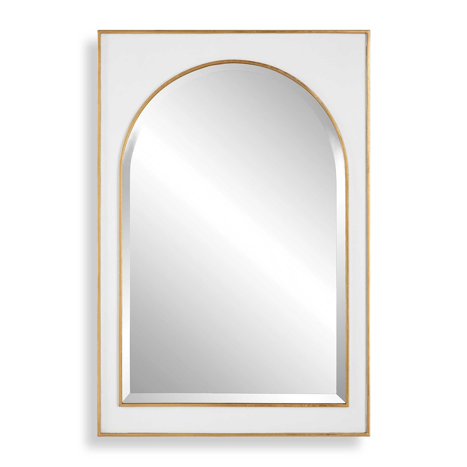 American Home Furniture Uttermost Crisanta Gloss White Arch Mirror