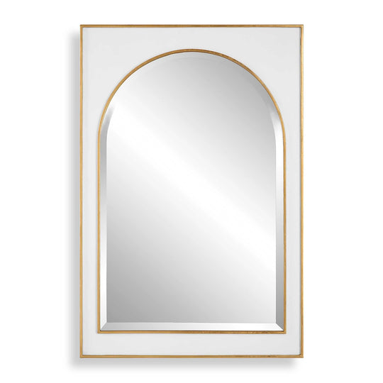 American Home Furniture Uttermost Crisanta Gloss White Arch Mirror
