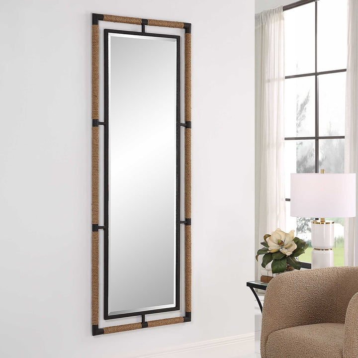 American Home Furniture Uttermost Melville Iron & Rope Tall Mirror