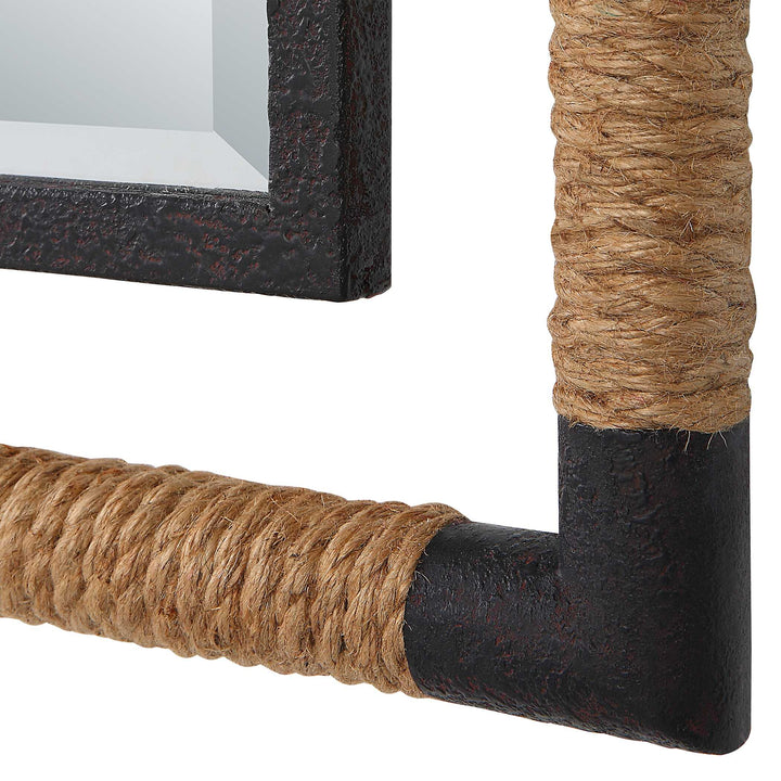 American Home Furniture Uttermost Melville Iron & Rope Tall Mirror