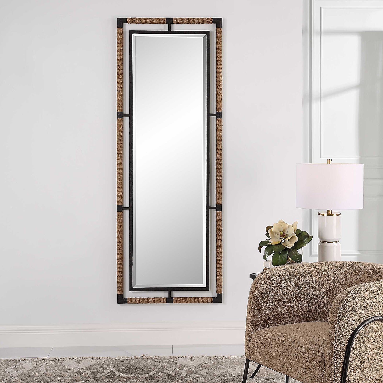 American Home Furniture Uttermost Melville Iron & Rope Tall Mirror