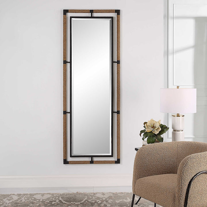 American Home Furniture Uttermost Melville Iron & Rope Tall Mirror