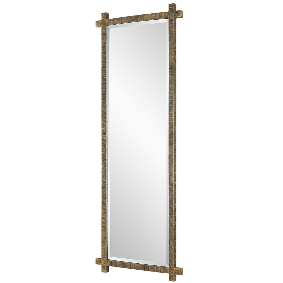 American Home Furniture Uttermost Abanu Ribbed Gold Dressing Mirror