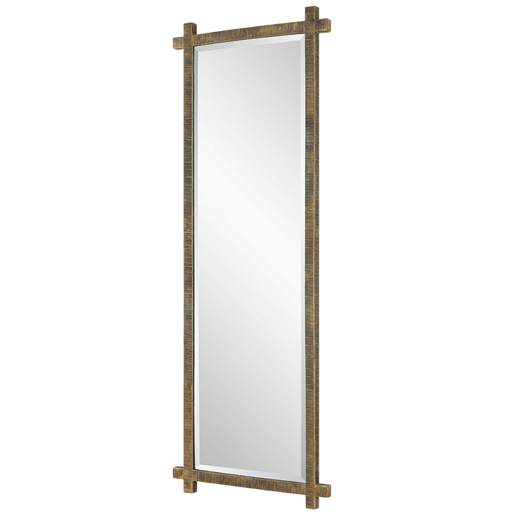 American Home Furniture Uttermost Abanu Ribbed Gold Dressing Mirror
