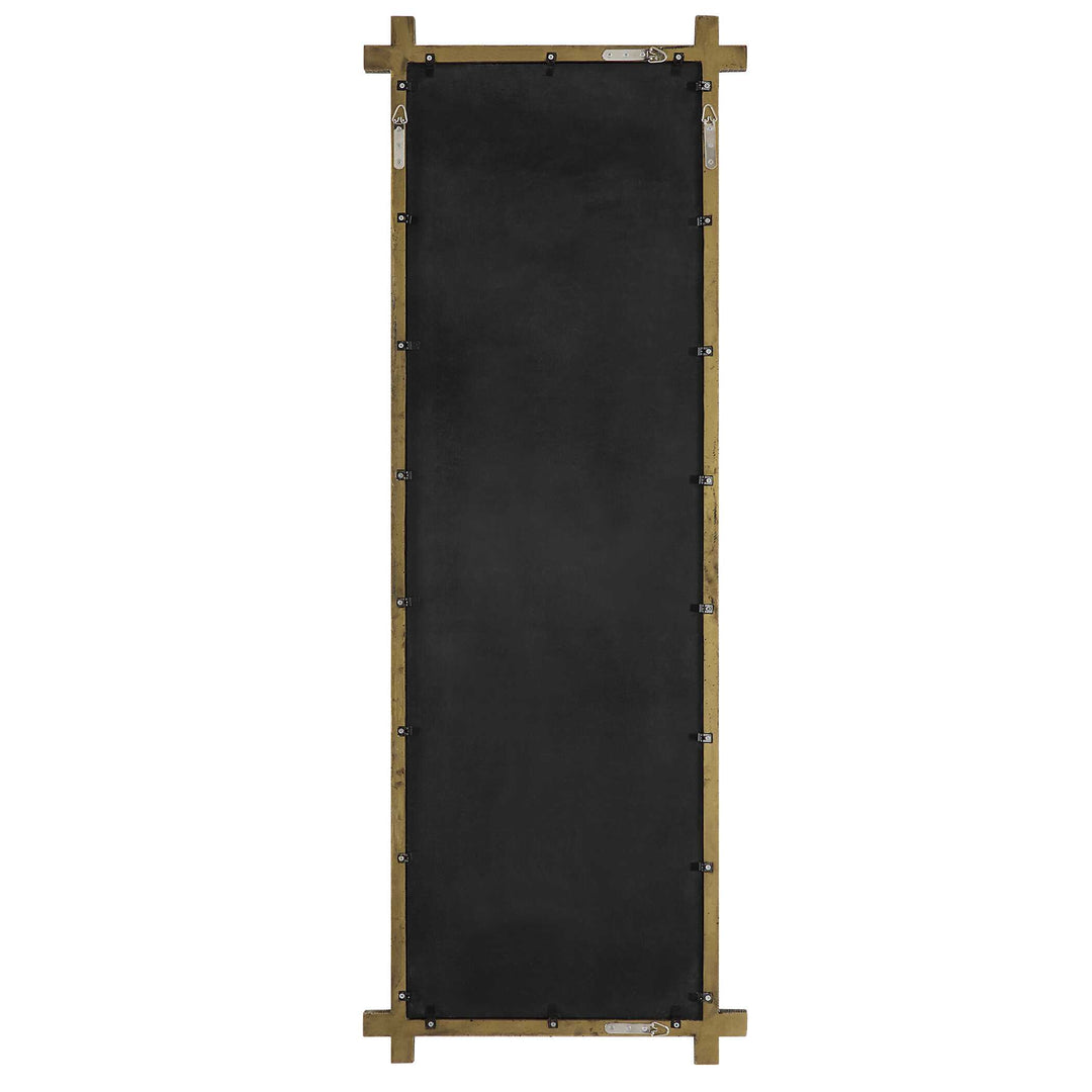 American Home Furniture Uttermost Abanu Ribbed Gold Dressing Mirror