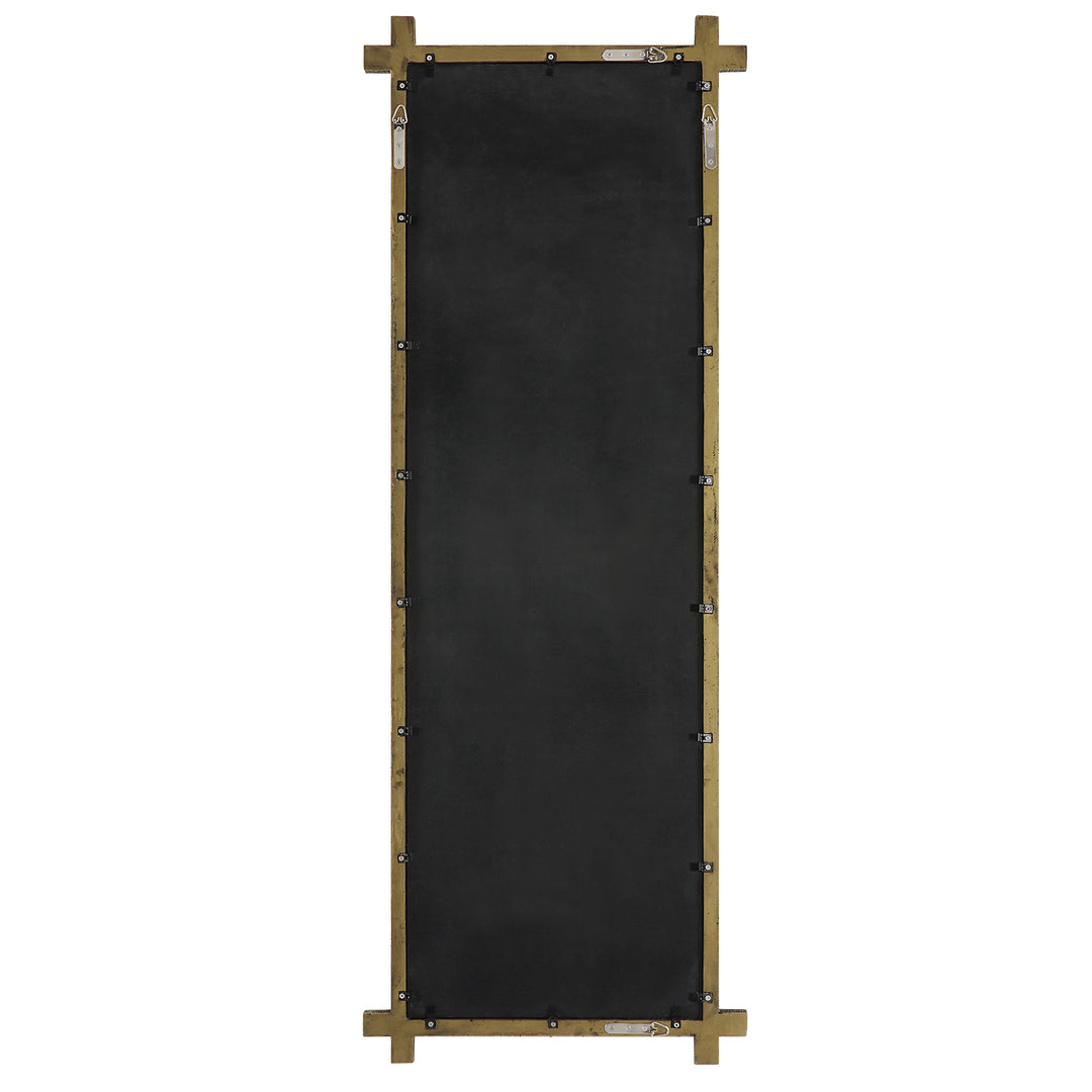 American Home Furniture Uttermost Abanu Ribbed Gold Dressing Mirror