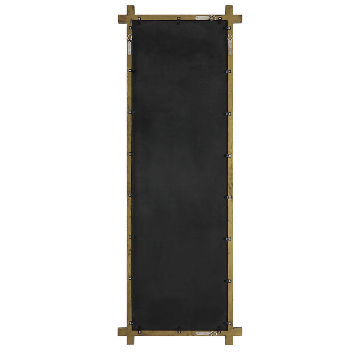 American Home Furniture Uttermost Abanu Ribbed Gold Dressing Mirror