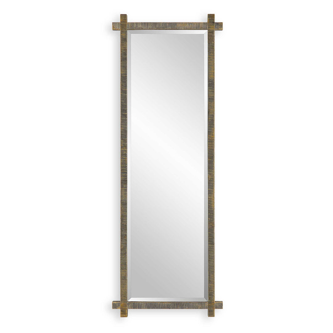 American Home Furniture Uttermost Abanu Ribbed Gold Dressing Mirror