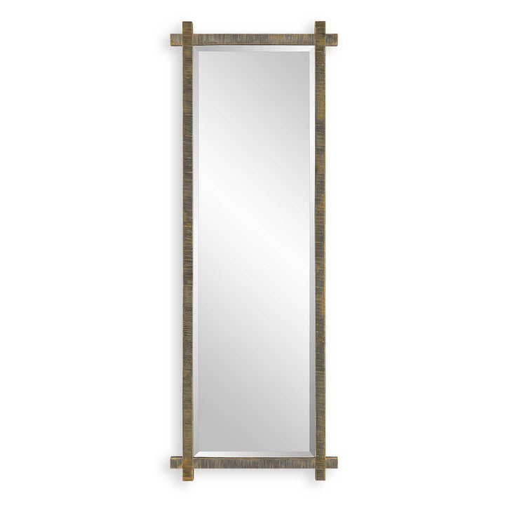 American Home Furniture Uttermost Abanu Ribbed Gold Dressing Mirror
