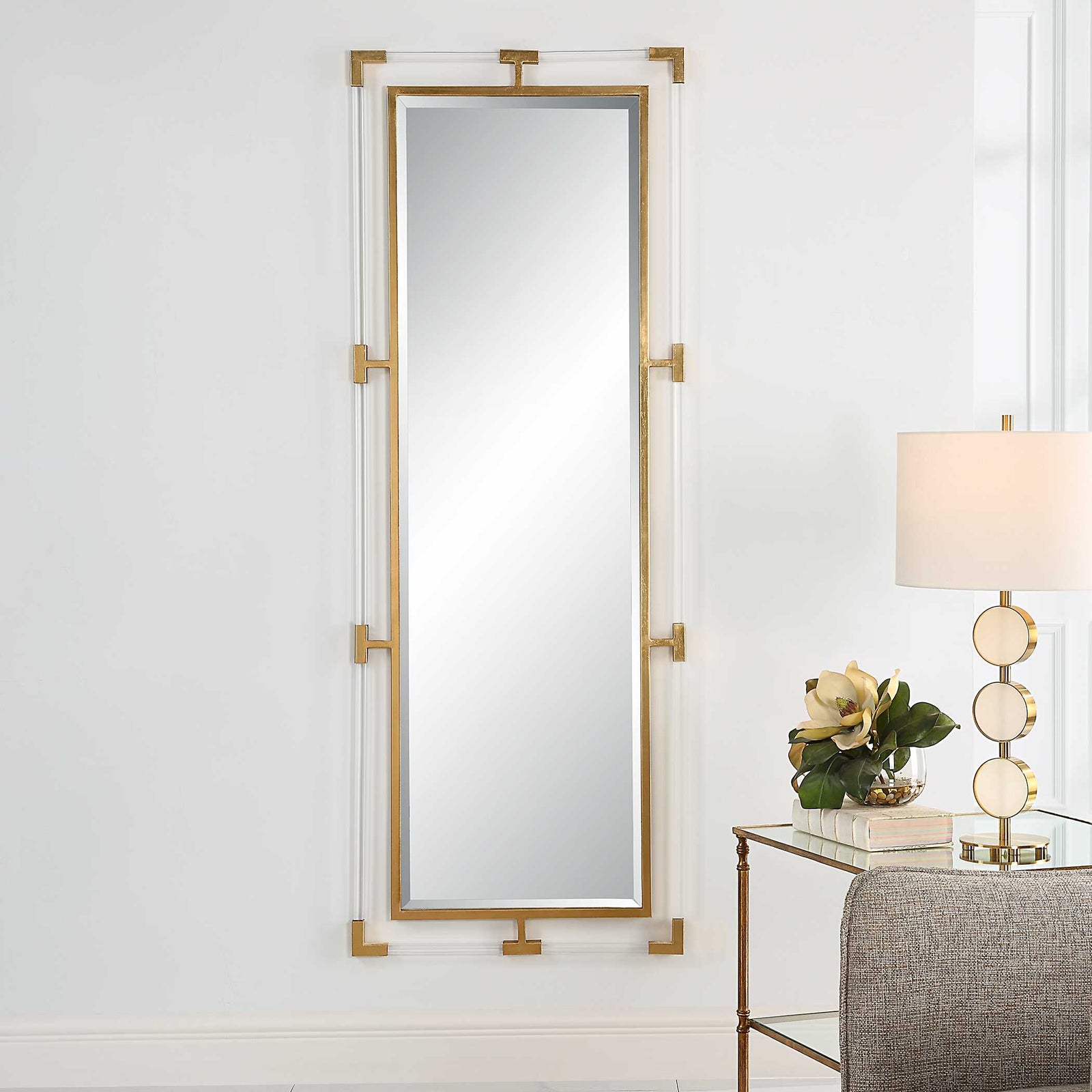 American Home Furniture Uttermost Balkan Gold Tall Mirror