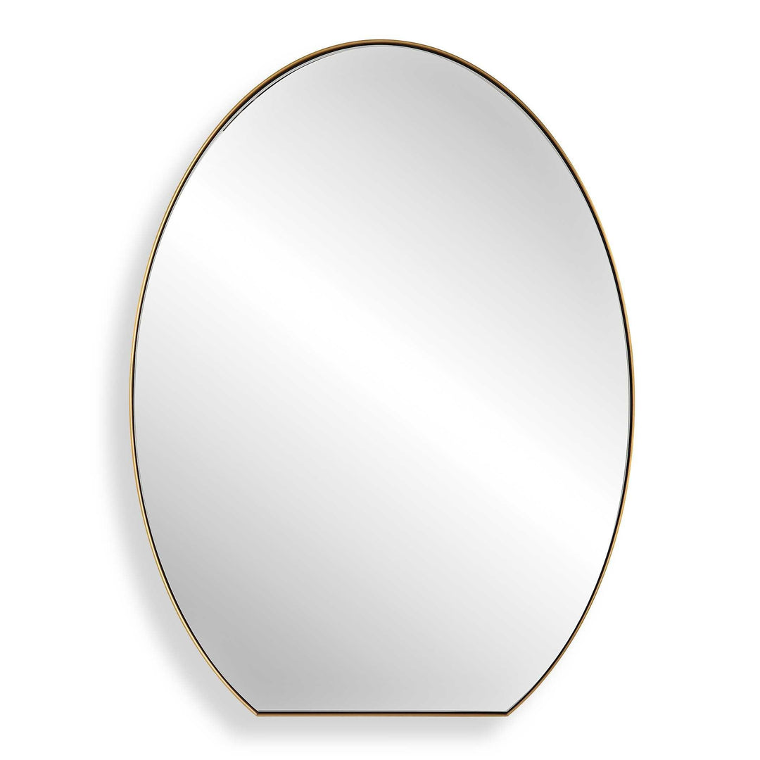 Cabell Brass Oval Mirror - AmericanHomeFurniture