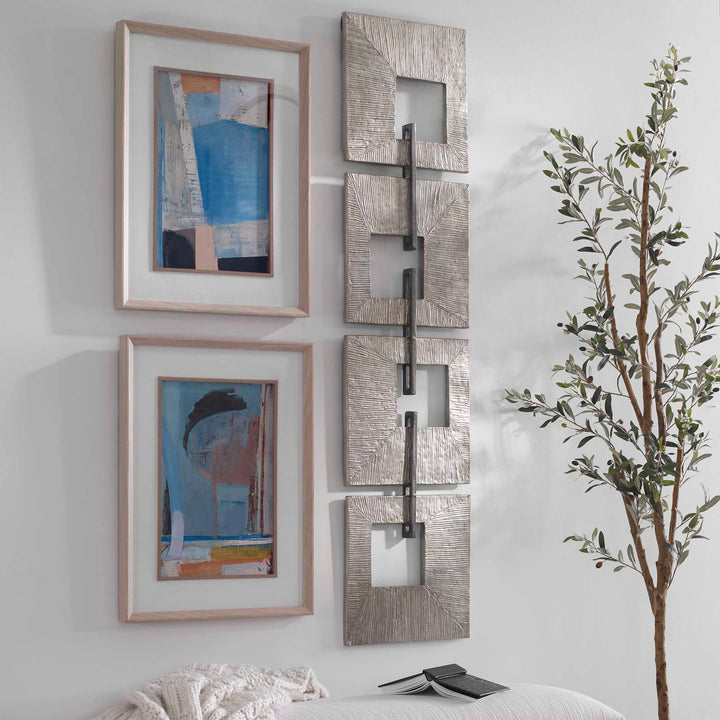 American Home Furniture Uttermost Linked Champagne Metal Wall Decor