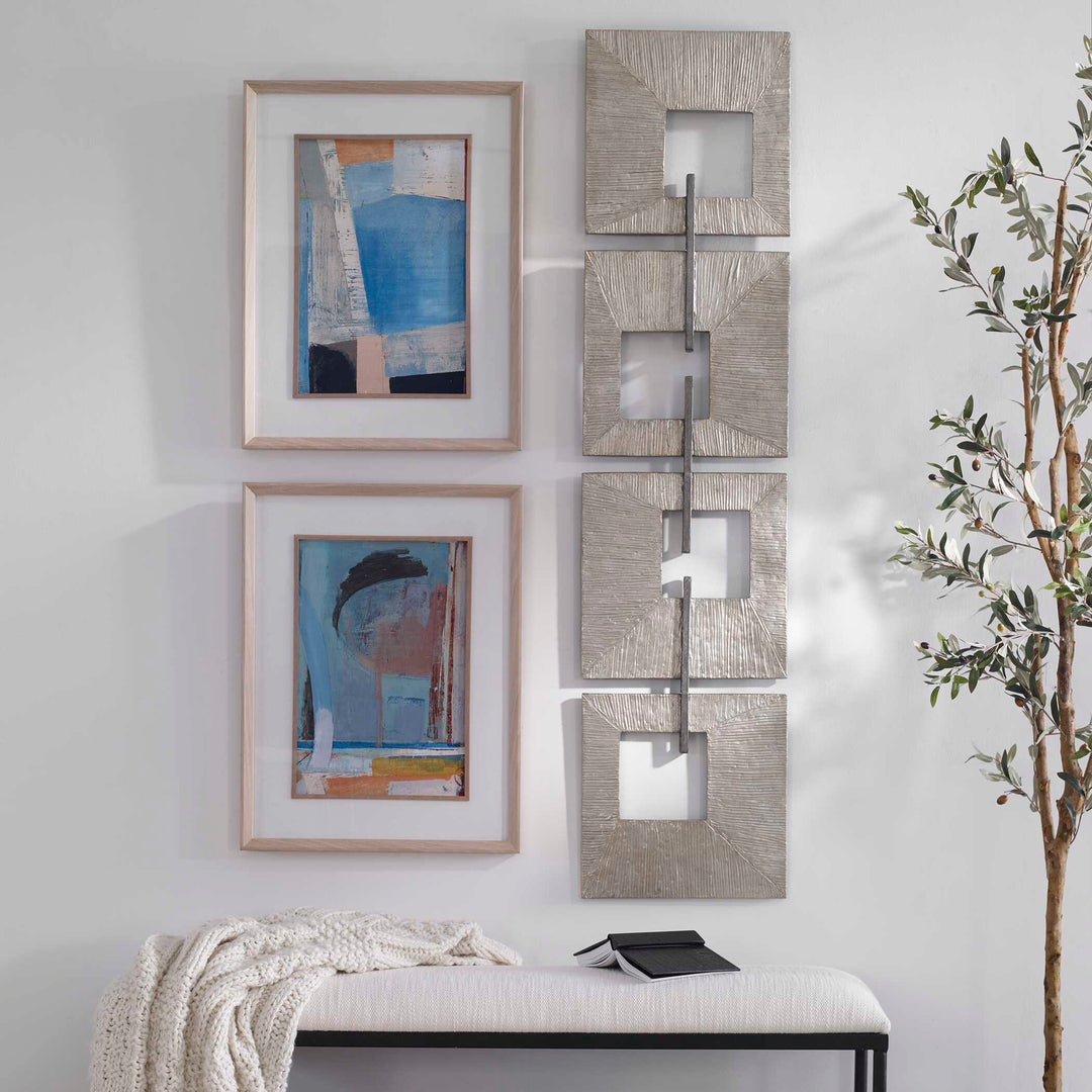American Home Furniture Uttermost Linked Champagne Metal Wall Decor