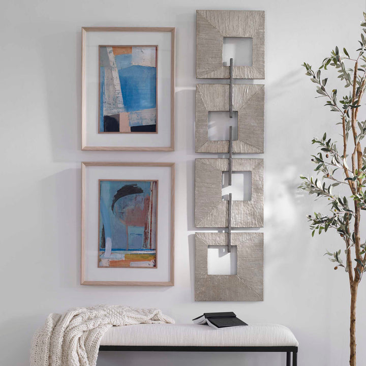 American Home Furniture Uttermost Linked Champagne Metal Wall Decor