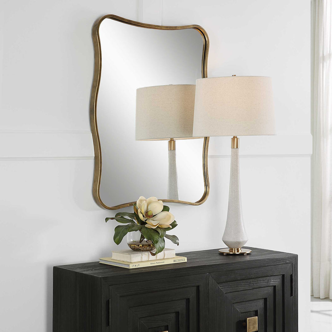 American Home Furniture Uttermost Pavia Curvy Vanity Mirror