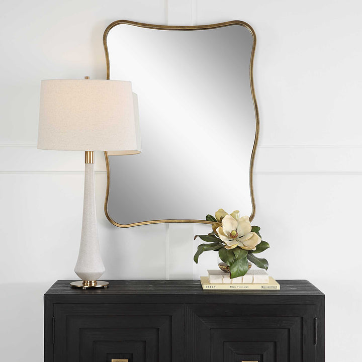 American Home Furniture Uttermost Pavia Curvy Vanity Mirror