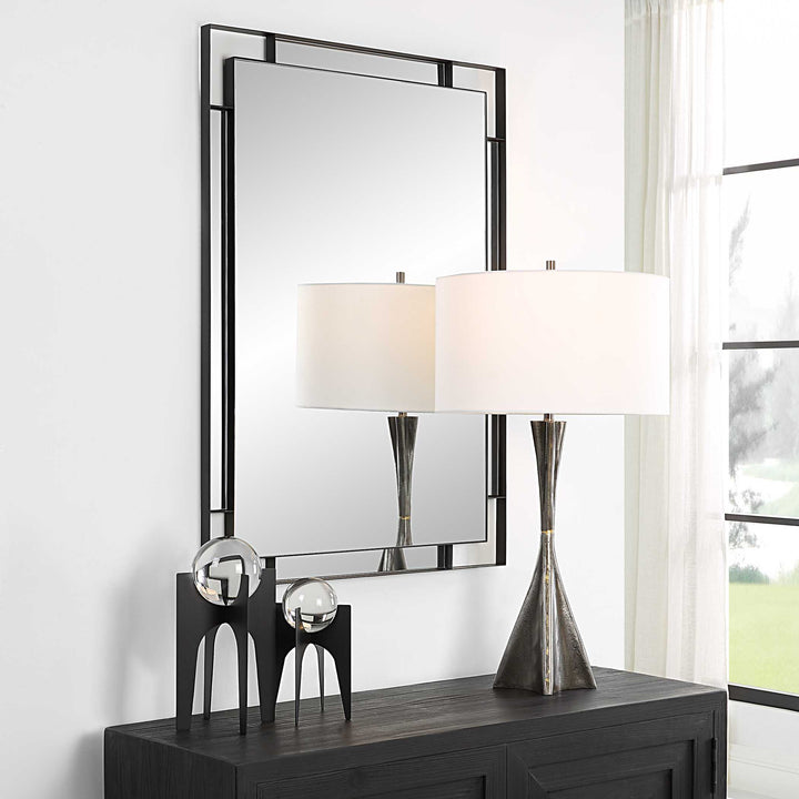 American Home Furniture Uttermost Stellan Black Mirror