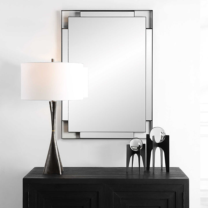 American Home Furniture Uttermost Stellan Black Mirror